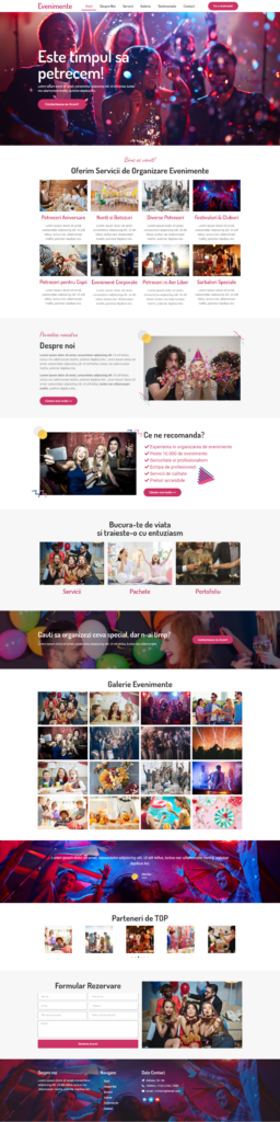 landing page evenimente