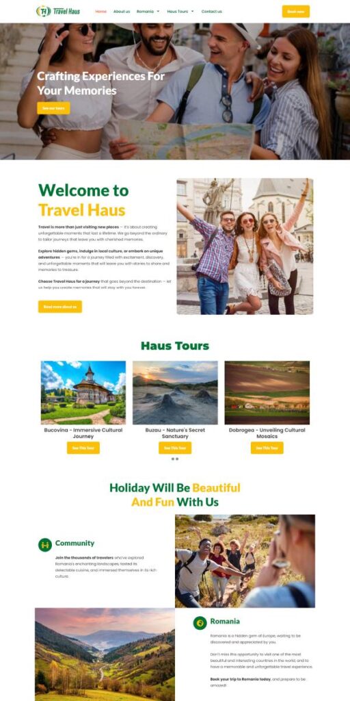 Site Web WordPress - Travel Haus