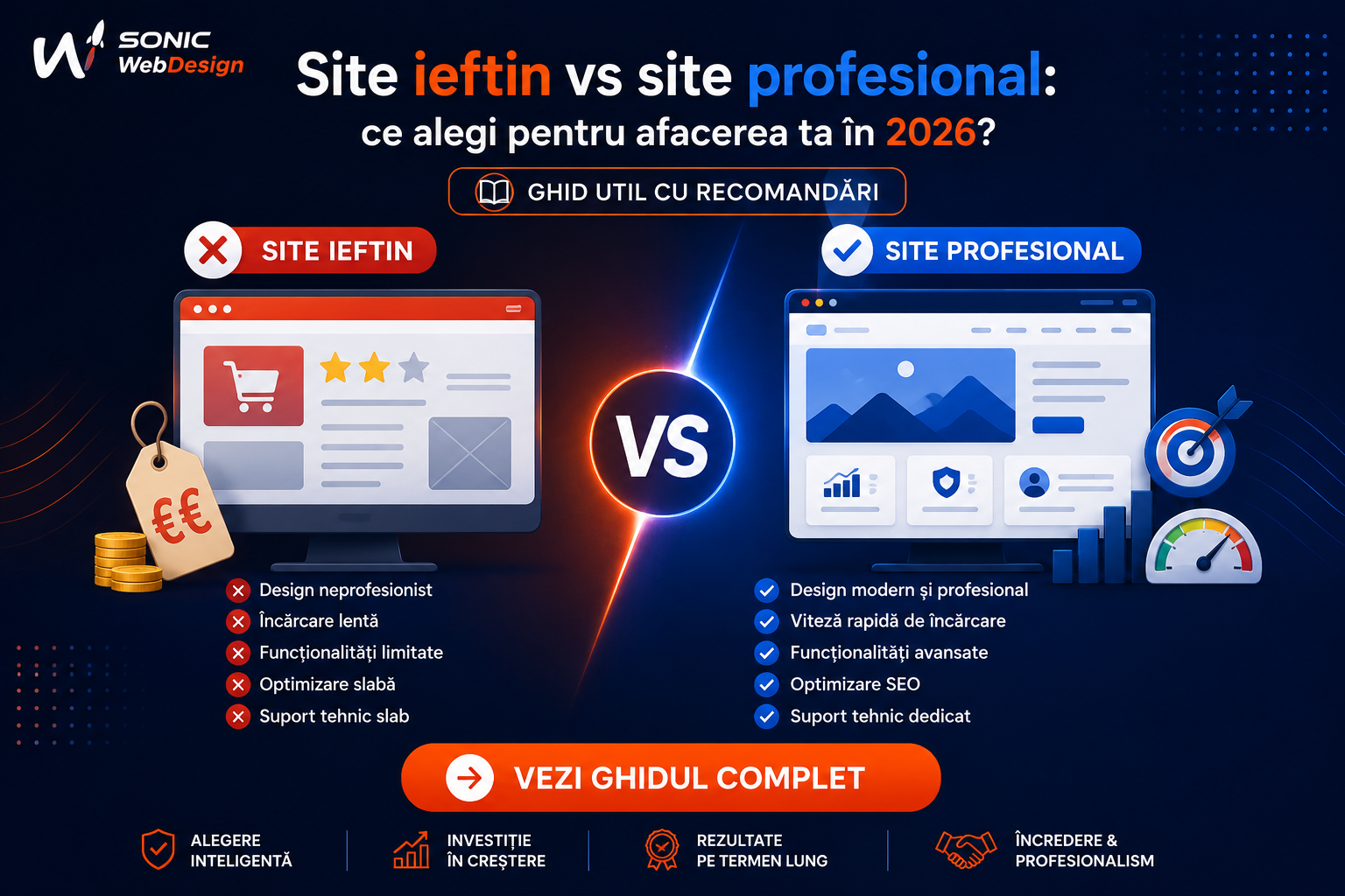 Site ieftin vs site profesional: ce alegi pentru afacerea ta în 2026? Ghid util cu recomandări