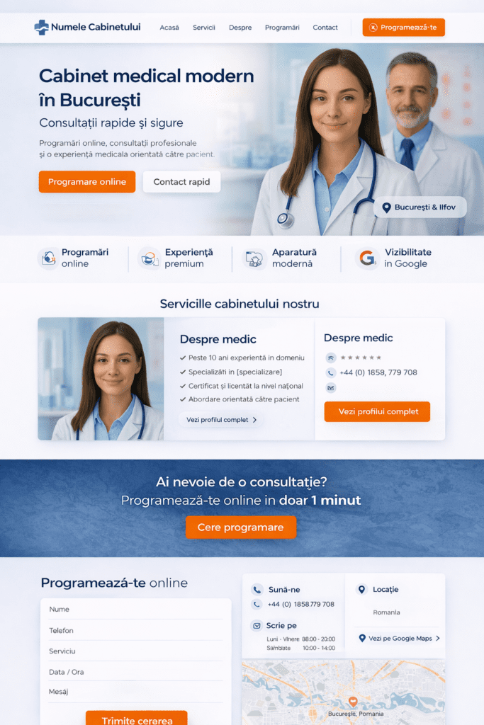 Site Web Profesionale pentru Cabinete Medicale si Stomatologice