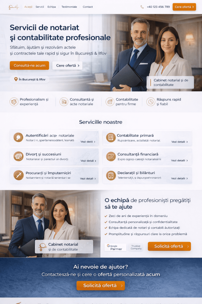 Site Web Profesionale pentru Notariate si Firme de Contabilitate
