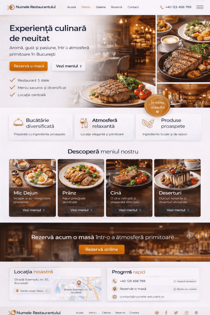 Web Design pentru Cafenele si Restaurante Online 1 Site Web Profesionale pentru Cafenele si Restaurante
