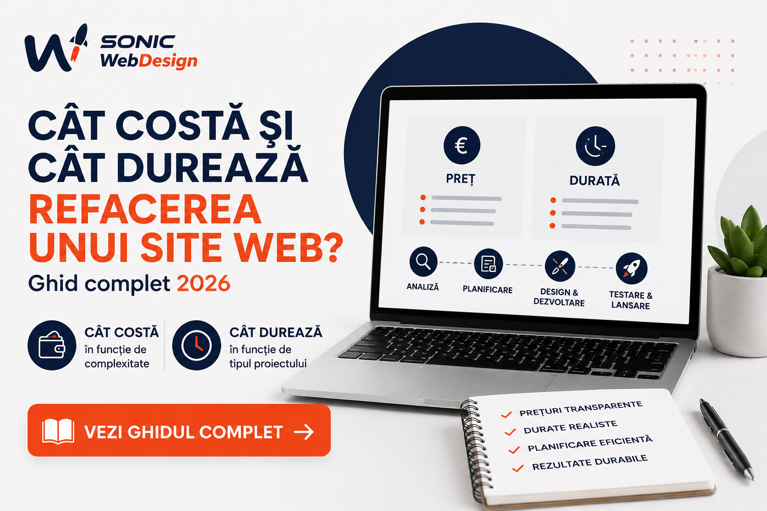 Cat costa si cat dureaza refacerea unui site web? Ghid complet 2026