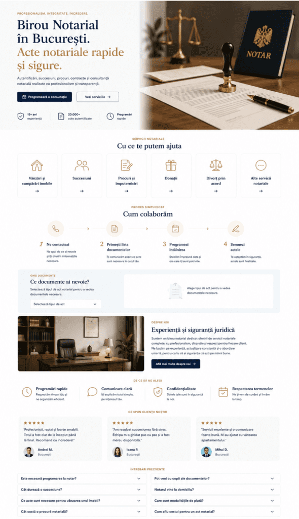 Web Design pentru Firme de Notariat 1 macheta notariat